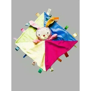 Taggies Pink Patchkins Bunny Rabbit Lovey Security Blanket Plush 13 inch